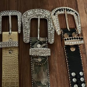 Bundle 3 items $60. Rhinestone cowgirl belts  Size Large